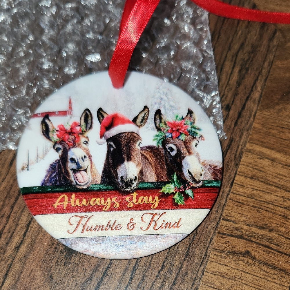 NEW Charming Donkey Ornament Always Stay Humble And Kind